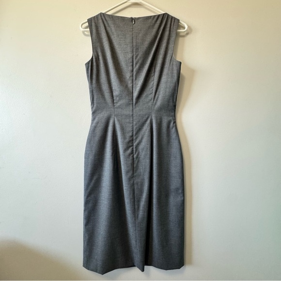 Hugo Boss Gray Sleeveless Sheath Midi Dress - Picture 3 of 9